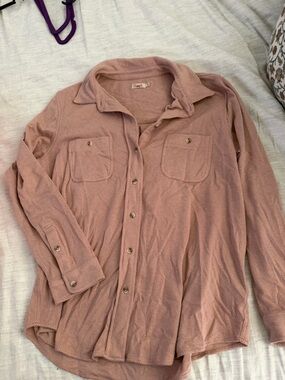 Faherty Dusty Rose Long-Sleeve Button-Down Shirt